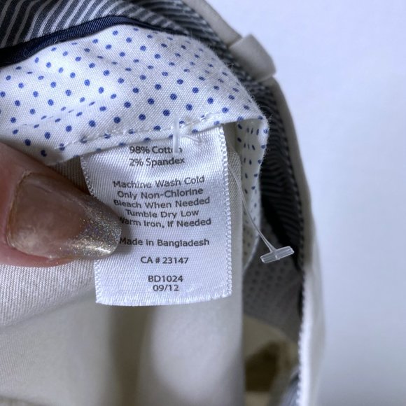 Talbots Women's Size 12 Cream Curvy Pants Career Straight Leg Trousers Cropped - Picture 9 of 9